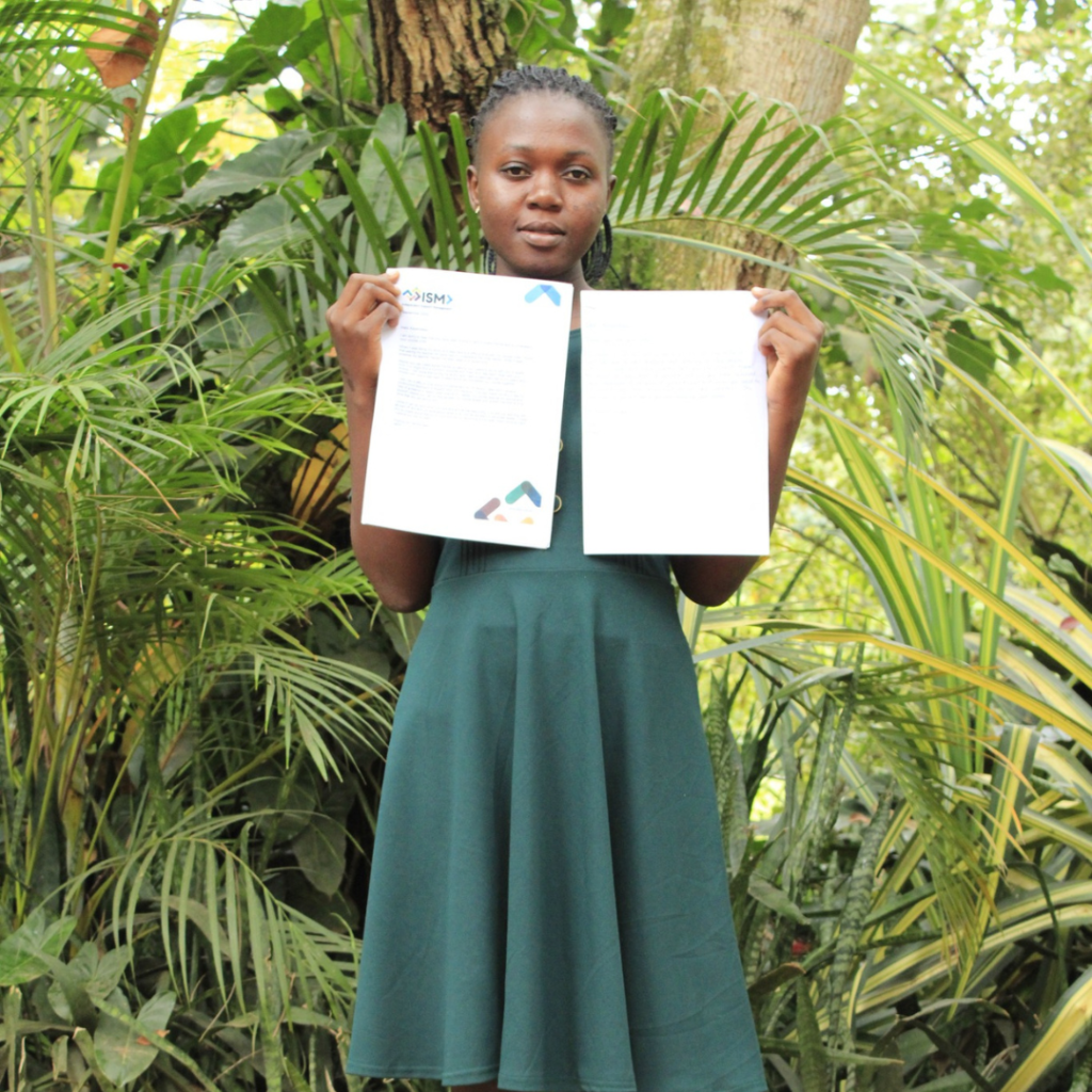 Girl with letter