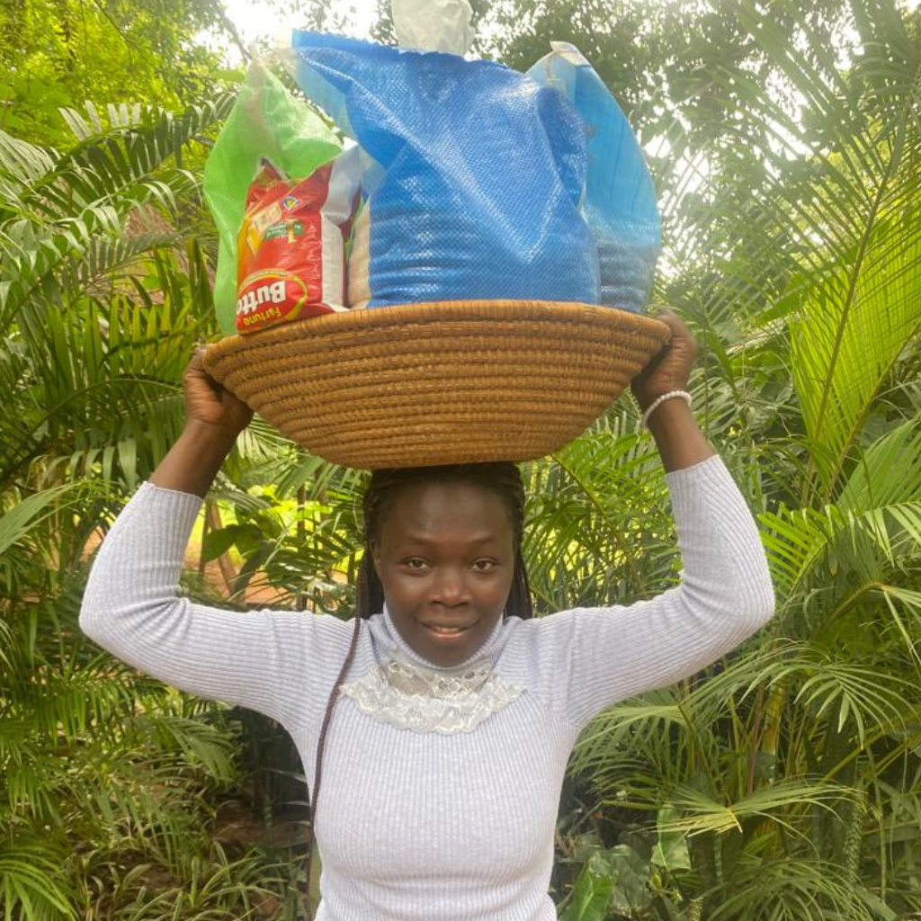 Girl with food basket