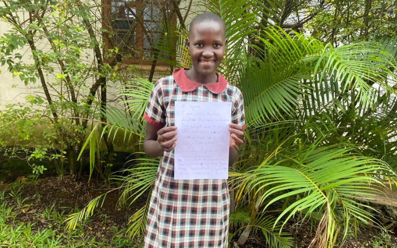 Child with letter